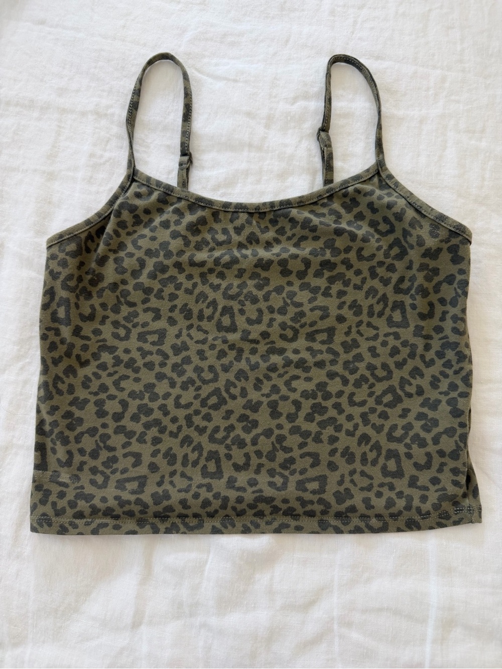 American Eagle Olive Leopard-Print Cami Tank Top